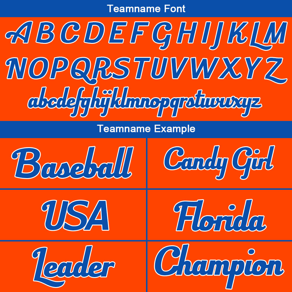 Benutzerdefinierte Authentisch Baseball-Trikot Orange-königlich