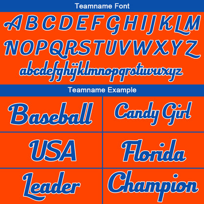 Benutzerdefinierte Authentisch Baseball-Trikot Orange-königlich