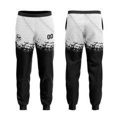 Benutzerdefiniert Schwarz Weiß Tarnung Sport Jersey Satz Trainingsanzug Zur Seite fahren Kapuzenpullover Oberteile und Hose Satz Königlich