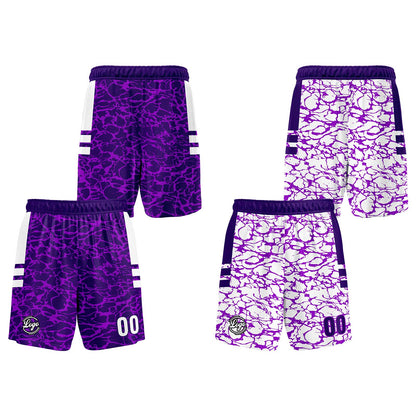 Benutzerdefinierte Lila Reversible Basketball Jersey Personalisierte Print Name Nummer Logo