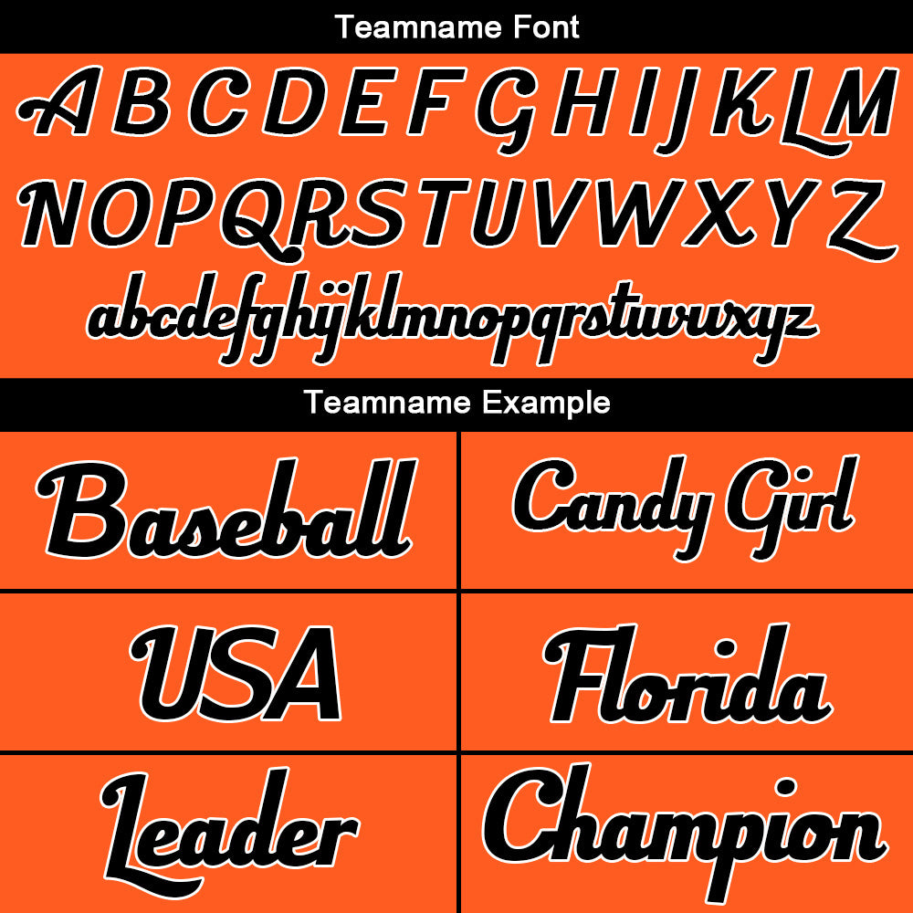 Benutzerdefinierte Authentisch Baseball-Trikot Orange-Schwarz