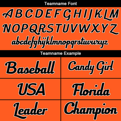 Benutzerdefinierte Authentisch Baseball-Trikot Orange-Schwarz