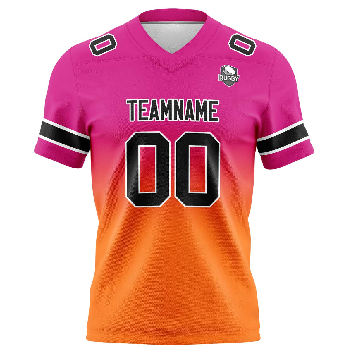 Benutzerdefinierte Gradient Fußball Trikots Personalisierte Name Nummer Logo Rose&Orange