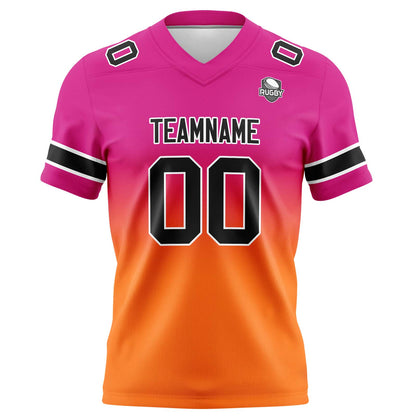 Benutzerdefinierte Gradient Fußball Trikots Personalisierte Name Nummer Logo Rose&Orange