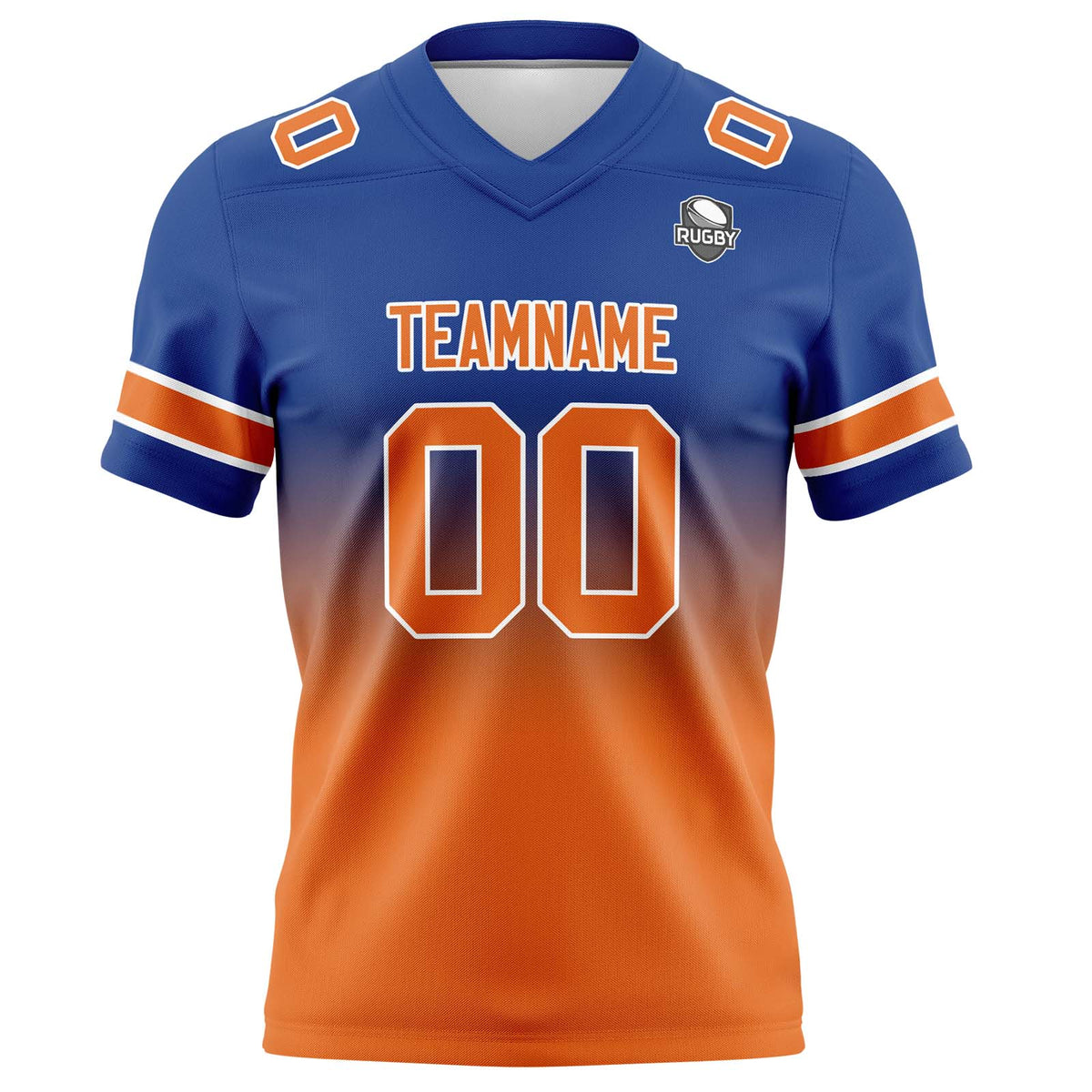 Benutzerdefinierte Gradient Fußball Trikots Personalisierte Name Nummer Logo Royal&Orange