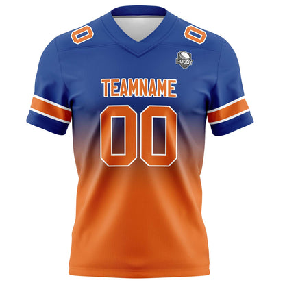 Benutzerdefinierte Gradient Fußball Trikots Personalisierte Name Nummer Logo Royal&Orange