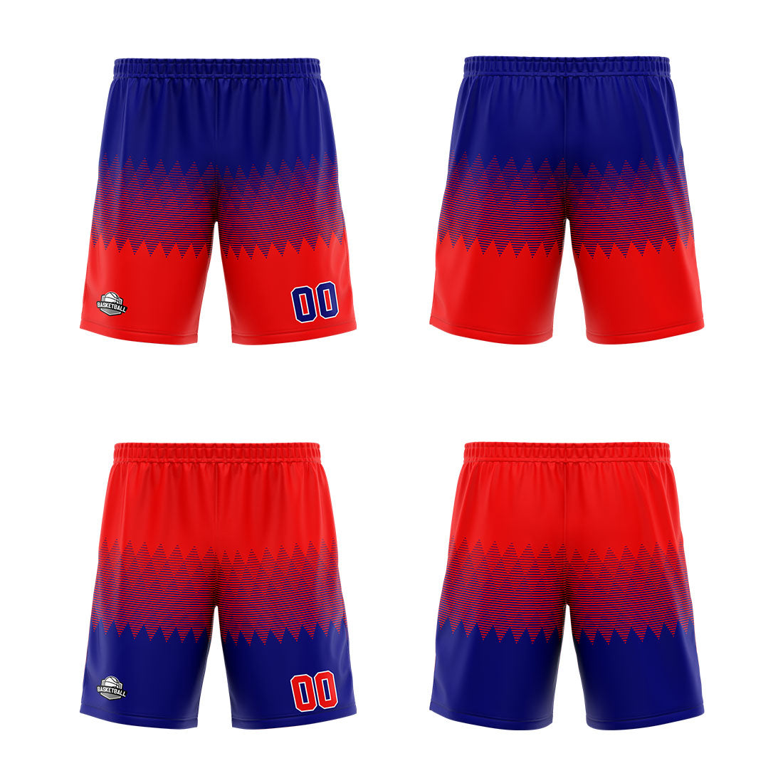 Benutzerdefinierte Reversible Basketball Jersey Personalisierte Print Name Nummer Logo Royal-Rot