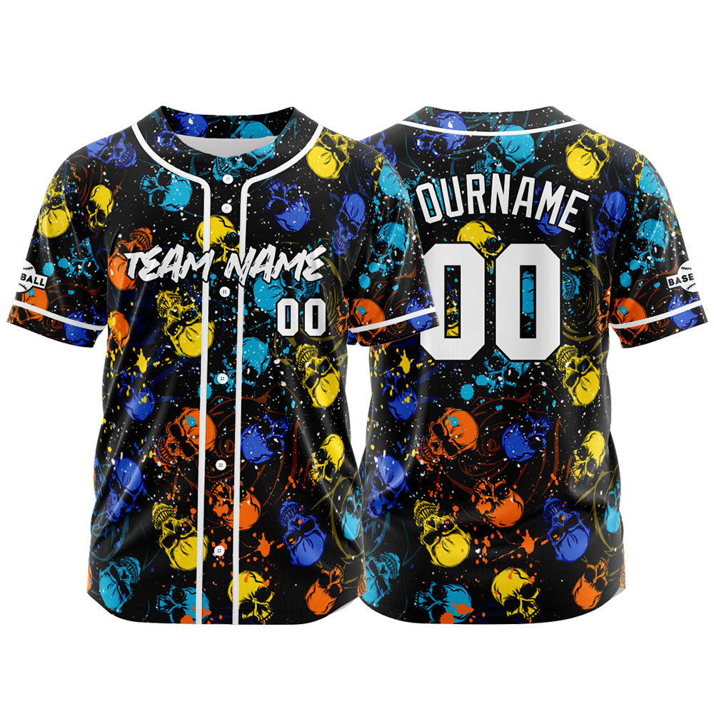 Benutzerdefinierte Baseball Jersey Personalisierte Baseball Shirt genäht und Druck Blau&Gelb