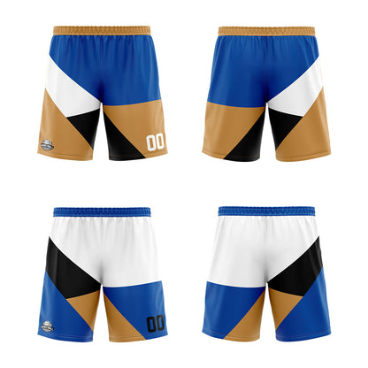 Benutzerdefinierte Reversible Basketball Jersey Personalisierte Print Name Nummer Logo Color Block-Royal&Gold