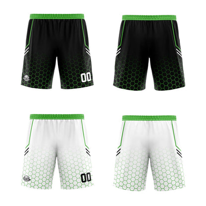 Benutzerdefinierte Schwarz Grün Reversible Basketball Jersey Personalisierte Print Name Nummer Logo