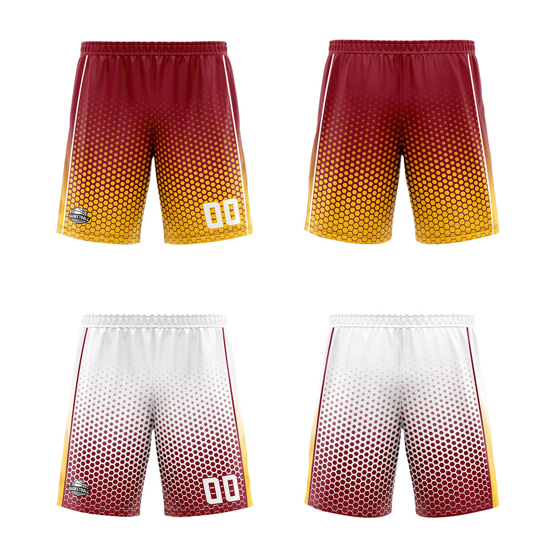 Benutzerdefinierte Crimson Gelb Reversible Basketball Jersey Personalisierte Print Name Nummer Logo