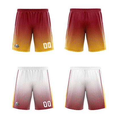 Benutzerdefinierte Crimson Gelb Reversible Basketball Jersey Personalisierte Print Name Nummer Logo