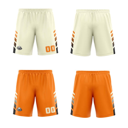 Benutzerdefinierte Creme Orange Schwarz Reversible Basketball Jersey Personalisierte Print Name Nummer Logo