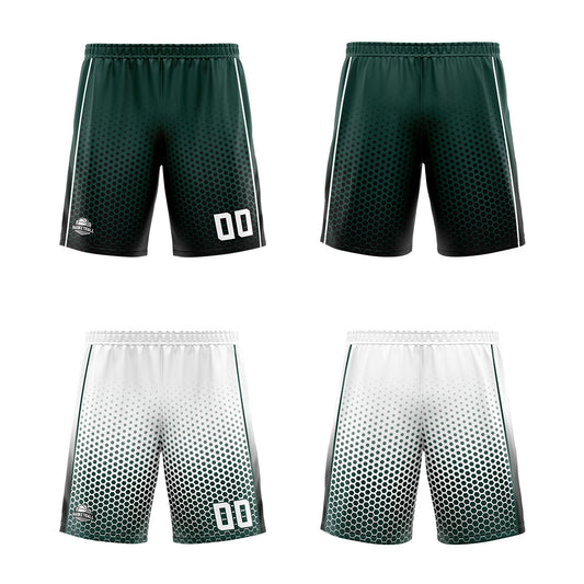 Benutzerdefinierte Olivengrün Weiß Schwarz Reversible Basketball Jersey Personalisierte Print Name Nummer Logo