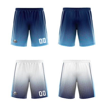 Benutzerdefinierte Marine Blau Weiß Reversible Basketball Jersey Personalisierte Print Name Nummer Logo