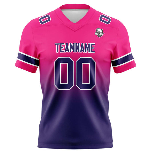 Benutzerdefinierte Rose & Dunkel Lila Gradient Fußball Trikots Personalisierter Name Nummer Logo