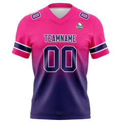 Benutzerdefinierte Rose & Dunkel Lila Gradient Fußball Trikots Personalisierter Name Nummer Logo