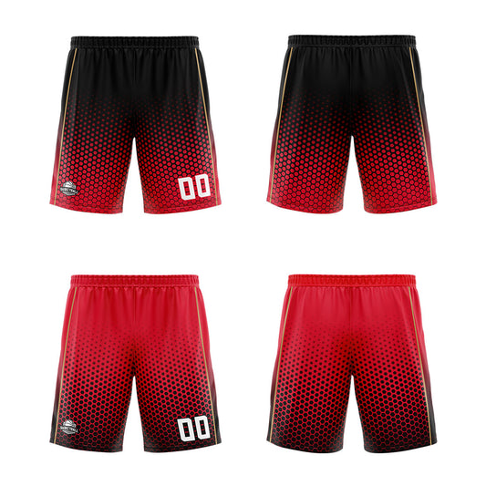 Benutzerdefinierte Schwarz Rot Gold Reversible Basketball Jersey Personalisierte Print Name Nummer Logo