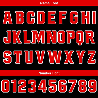 Benutzerdefinierter Schwarz Rot Basketball Jersey Uniform Anzug gedruckt Ihr Logo Name Nummer