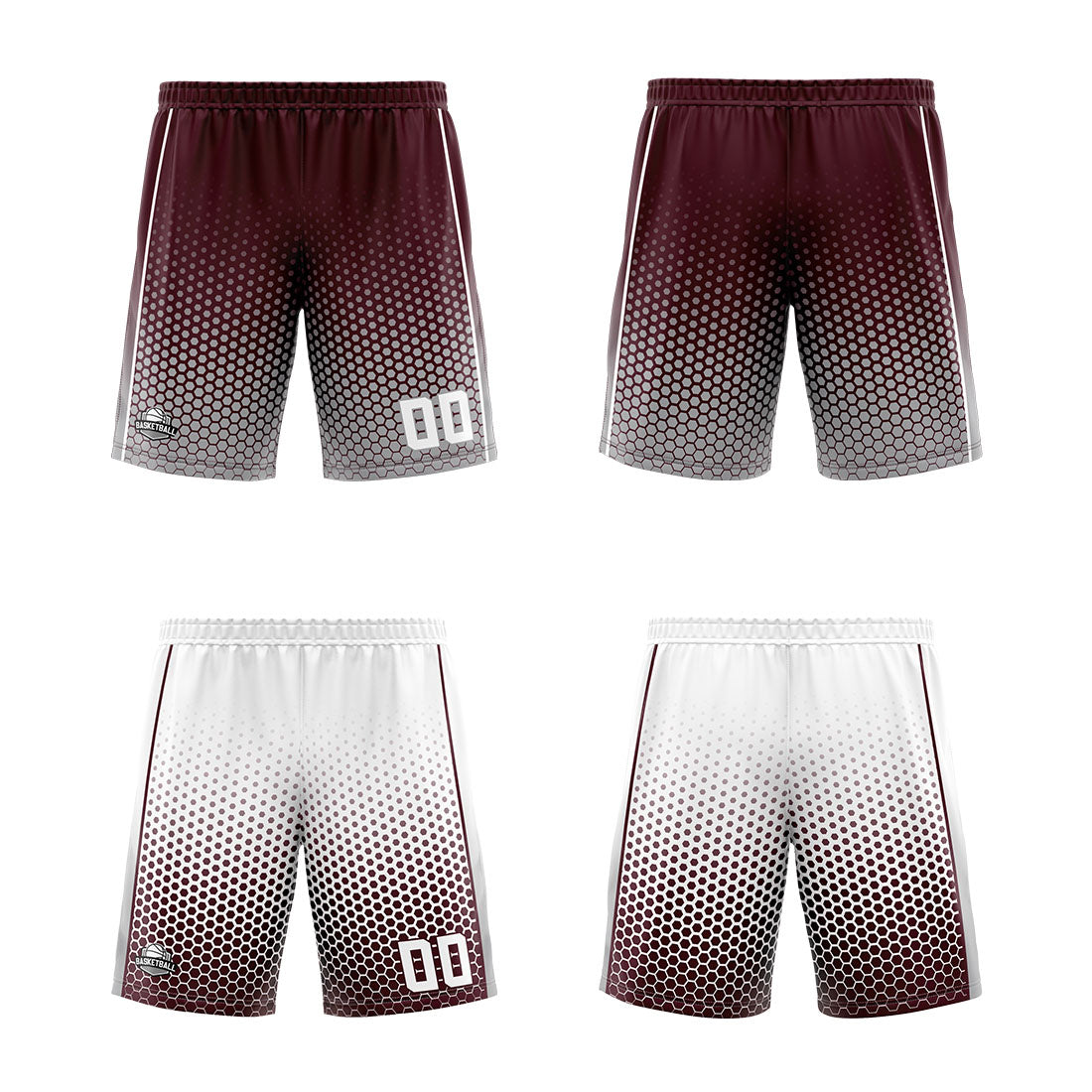 Benutzerdefinierte Burgund Grau Weiß Reversible Basketball Jersey Personalisierte Print Name Nummer Logo