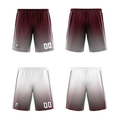 Benutzerdefinierte Burgund Grau Weiß Reversible Basketball Jersey Personalisierte Print Name Nummer Logo