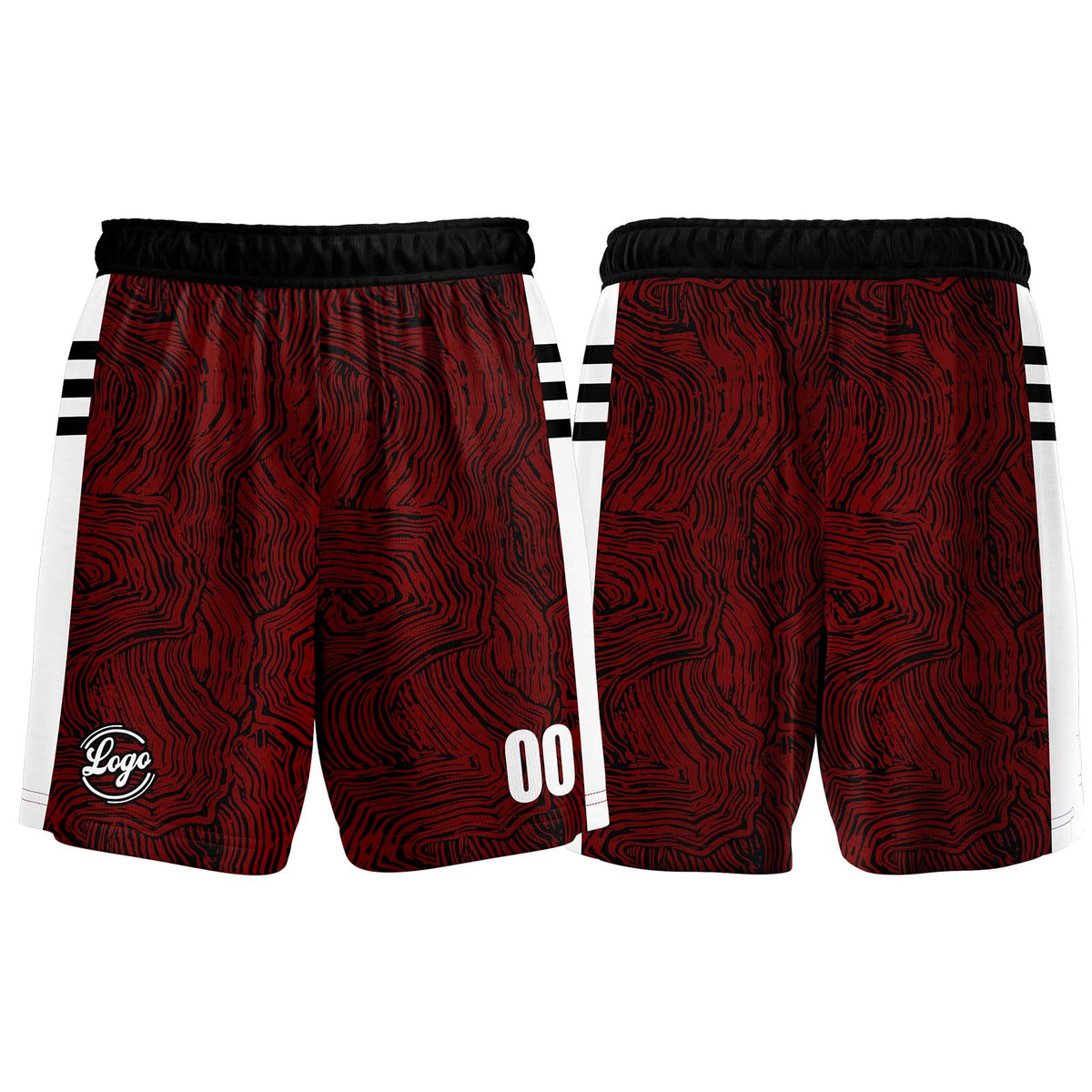 Benutzerdefinierter Schwarz Rot Basketball Jersey Uniform Anzug gedruckt Ihr Logo Name Nummer