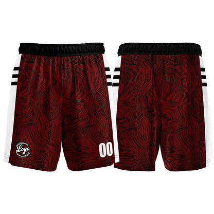 Benutzerdefinierter Schwarz Rot Basketball Jersey Uniform Anzug gedruckt Ihr Logo Name Nummer