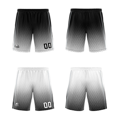 Benutzerdefinierte Schwarz Weiß Grau Reversible Basketball Jersey Personalisierte Print Name Nummer Logo