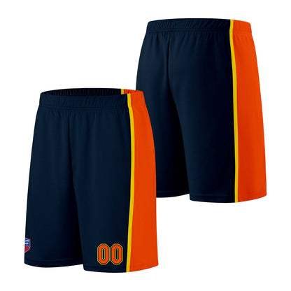 Individuelle Basketball-Jersey-Shorts für Männer und Frauen. Gestickter und gedruckter Name, Nummer und Logo Marine