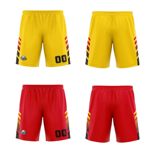 Benutzerdefinierte Gelb Rot Schwarz Reversible Basketball Jersey Personalisierte Print Name Nummer Logo