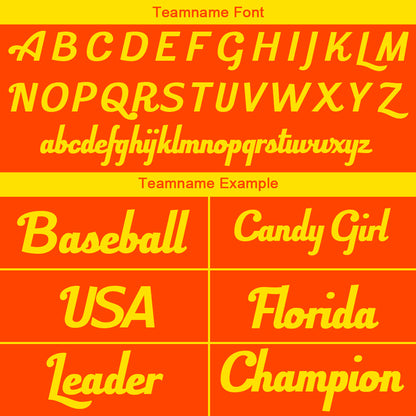 Benutzerdefinierte Authentisch Baseball-Trikot Orange Gelb