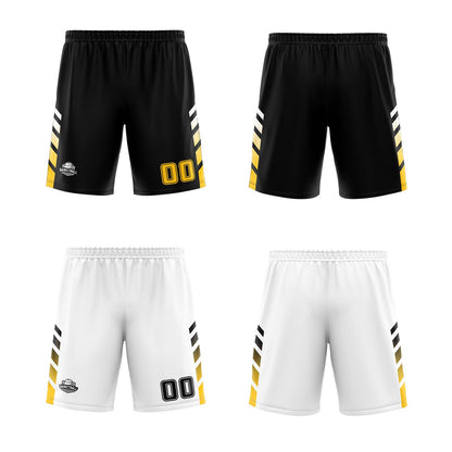 Benutzerdefinierte Schwarz Weiß Gelb Reversible Basketball Jersey Personalisierte Print Name Nummer Logo