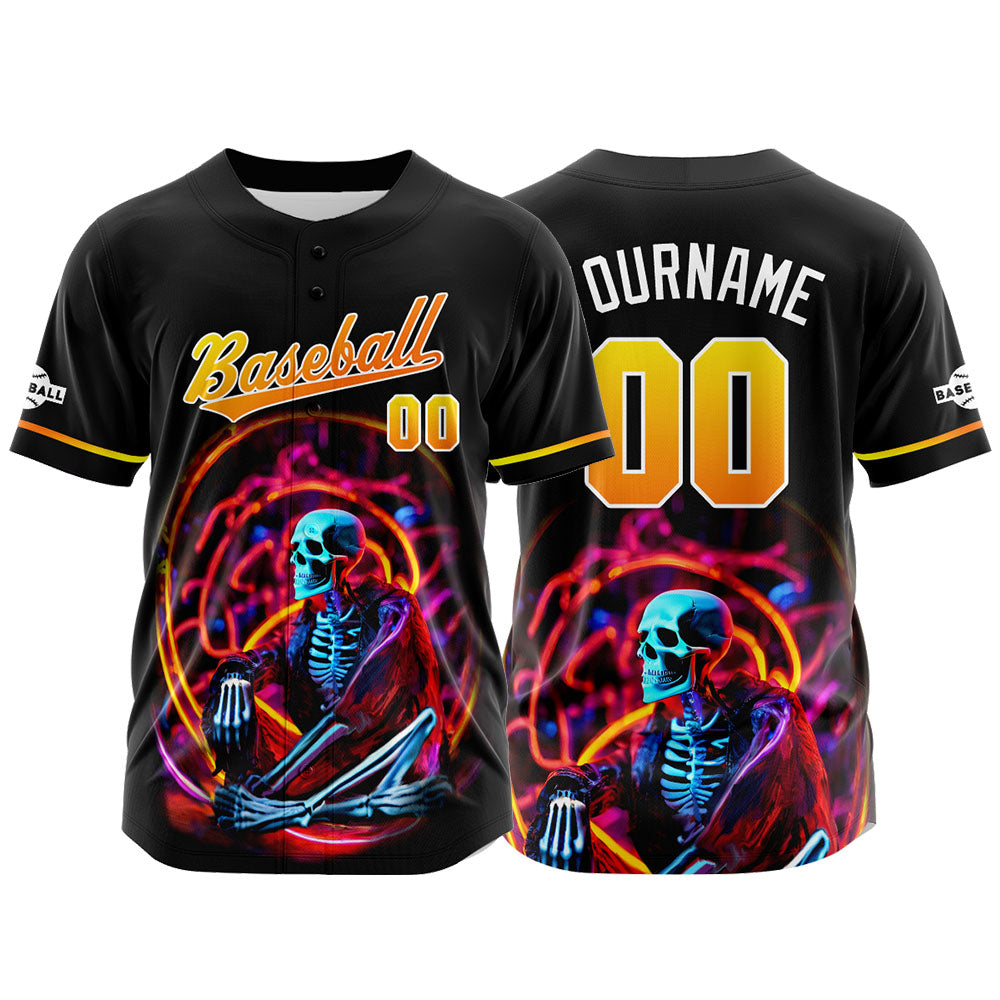 Benutzerdefinierte Baseball Jersey Personalisierte Baseball Shirt genäht und Druck Gelb