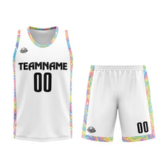 Benutzerdefinierter Basketball Jersey Uniform Anzug gedruckt Ihr Logo Name Nummer Weiß