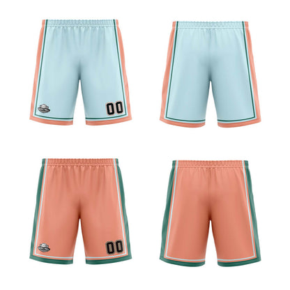 Benutzerdefinierte Hellgrün Hellorange Reversible Basketball Jersey Personalisierte Print Name Nummer Logo