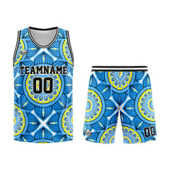 Benutzerdefinierter Basketball Jersey Uniform Anzug gedruckt Ihr Logo Name Nummer Blau