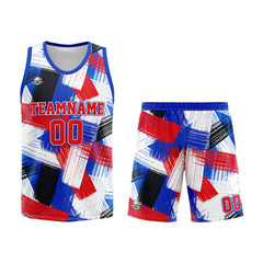 Benutzerdefinierter Basketball Jersey Uniform Anzug gedruckt Ihr Logo Name Nummer Royal &Rot