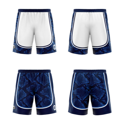 Benutzerdefinierte Weiß Dunkelblau Reversible Basketball Jersey Personalisierte Print Name Nummer Logo