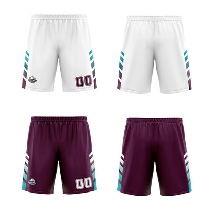 Benutzerdefinierte Weiß Granat Türkis Reversible Basketball Jersey Personalisierte Print Name Nummer Logo