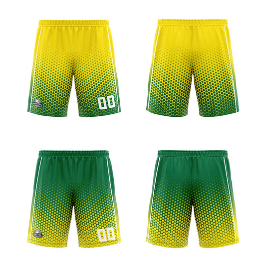 Benutzerdefinierte Gelb Grün Reversible Basketball Jersey Personalisierte Print Name Nummer Logo