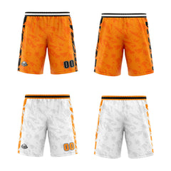 Benutzerdefinierte Orange Reversible Basketball Jersey Personalisierte Print Name Nummer Logo