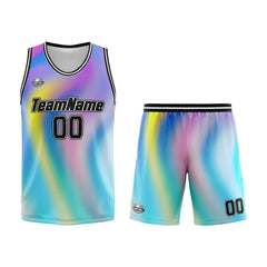 Benutzerdefinierter Basketball Jersey Uniform Anzug gedruckt Ihr Logo Name Nummer Aurora