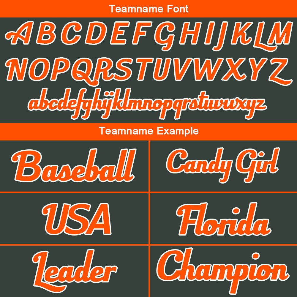 Benutzerdefinierte Authentisch Baseball-Trikot Dunkelgrau-Orange