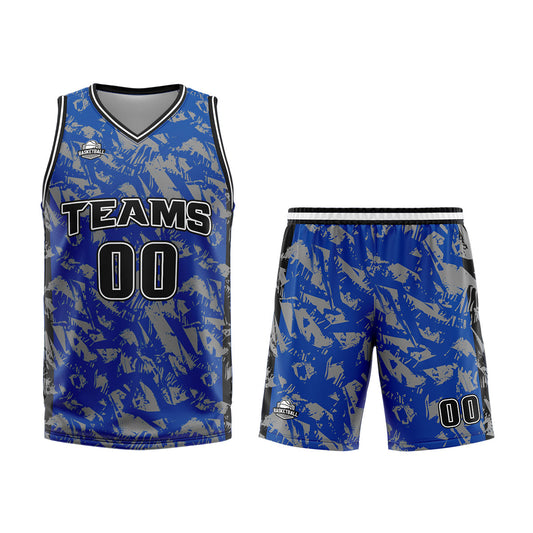 Benutzerdefinierter Royal Grau Basketball Jersey Uniform Anzug gedruckt Ihr Logo Name Nummer