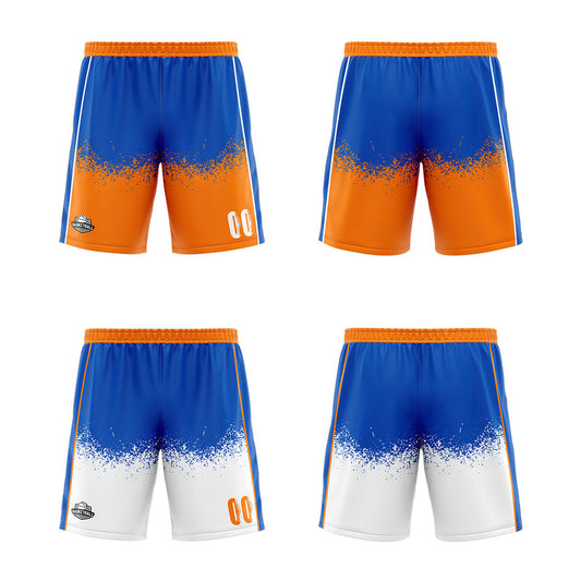 Benutzerdefinierte Reversible Basketball Jersey Personalisierte Print Name Nummer Logo Orange-Blau