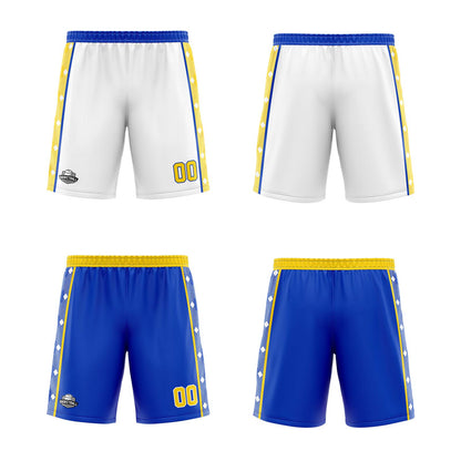 Benutzerdefinierte Gelb Blau Reversible Basketball Jersey Personalisierte Print Name Nummer Logo
