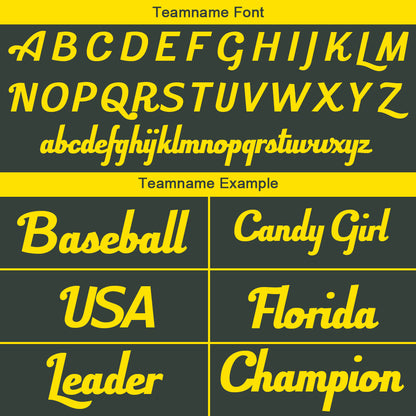 Benutzerdefinierte Authentisch Baseball-Trikot Dunkelgrau-Gelb