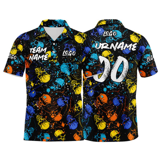 Benutzerdefiniert Polo Hemden und Personalisieren T-Shirts für Männer, Frauen und Kinder Hinzufügen Ihr Einzigartig Logo und Text Blau&Gelb