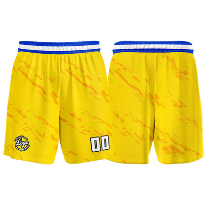 Benutzerdefinierter Gelb Blau Basketball Jersey Uniform Anzug gedruckt Ihr Logo Name Nummer