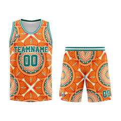 Benutzerdefinierter Basketball Jersey Uniform Anzug gedruckt Ihr Logo Name Nummer Orange